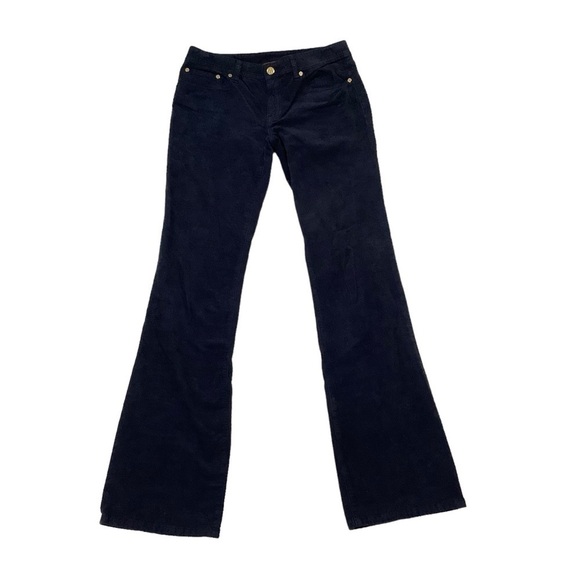 Tory Burch Classic Tory Corduroy Bootcut Pants Sz 28 Navy Cords - Picture 1 of 7